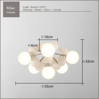 DecorBites™ Frost Glass Ceiling Chandelier for Home Indoor Lighting