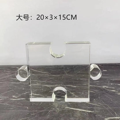 DecorBites™ Crystal Geometric Puzzle Glass Sculpture Home Decor Figurine