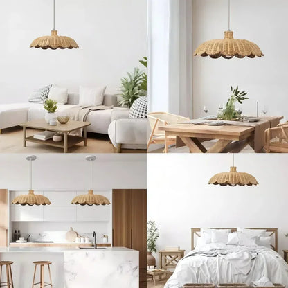 DecorBites™ Handmade Rattan Pendant Lamps - Chinese Style Lighting for Home, Restaurant & Coffee Shop