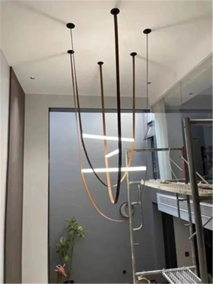 DecorBites™ Glass Tube Pendant Lamp: Modern LED Lighting for Living Room, Duplex Villa Staircase
