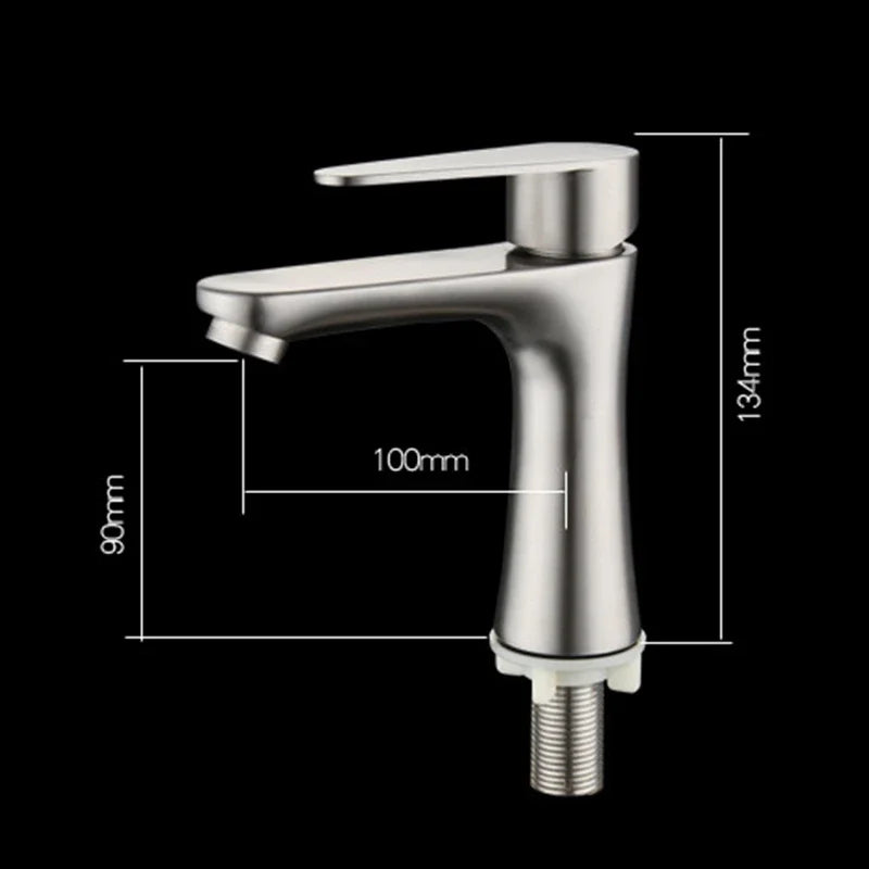 Basin Sink Bathroom Faucet Countertop Mounted Single Cold Water Basin Faucet Toilet Faucet Crane 304 Stainless Steel Small Waist