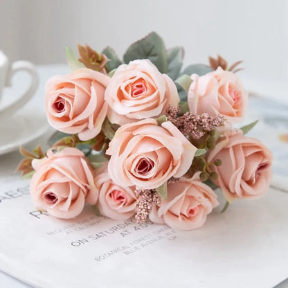 باقة زهور الفاوانيا الوردية الحريرية من DecorBites™، 8 رؤوس، بطول 30 سم، لتزيين جدار الزهور في حفل الزفاف