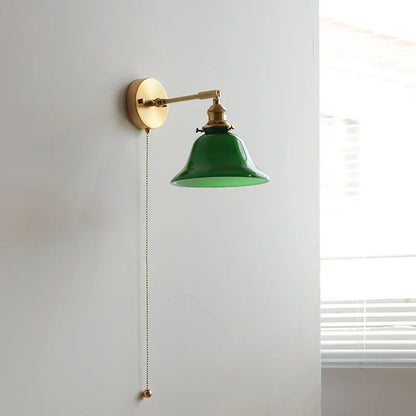 Decorbites™ Grünes Loft LED Wandlicht: Vintage Nachttischlampe, Oben Unten Drehbares Glas, Zugkettenschalter