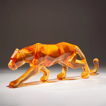DecorBites™ Leopard Cheetah Resin Animal Sculptures for Home Decor
