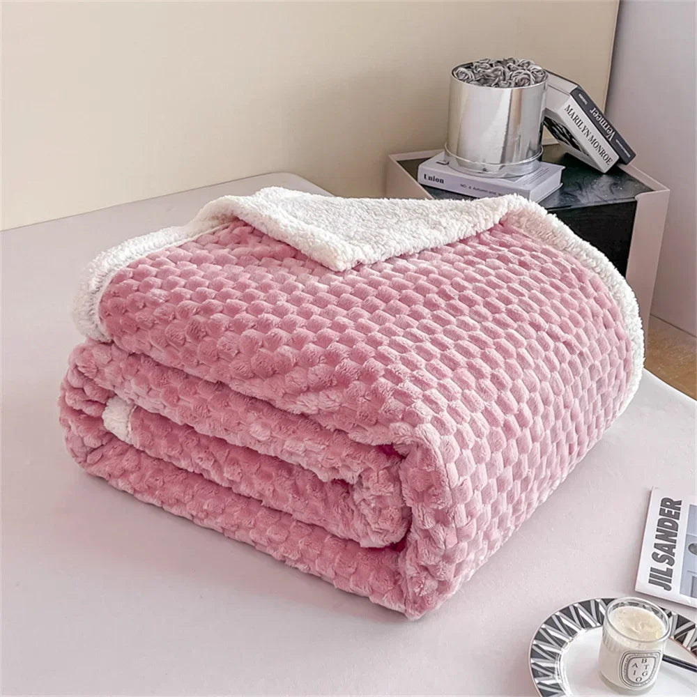 Decobites Sherpa Fleece Plush Blanket Throw - Cozy Solid Color BedSheet