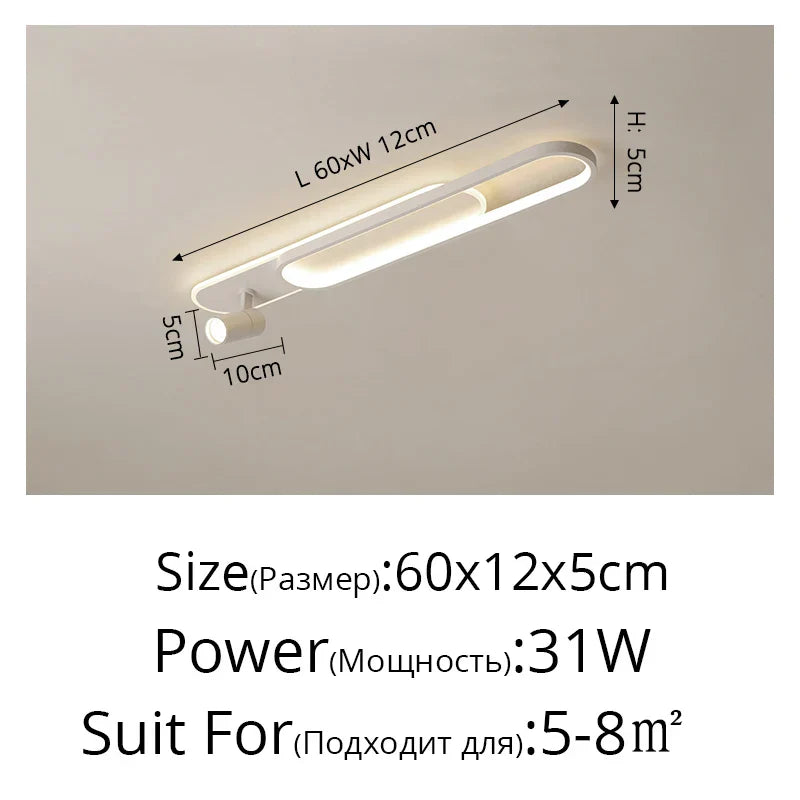 DecorBites™ Acrylic LED Chandelier with Spotlights, Black/Gold, Living Room Bedroom Lighting