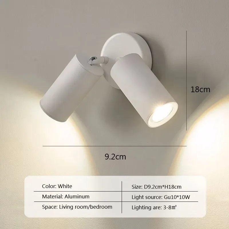 Lámpara de pared LED de aluminio dorado Decorbites™ giratoria para dormitorio, sala de estar y oficina