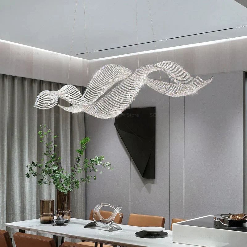 DecorBites™ Crystal Chandelier: Modern Light Luxury Dining Lamp for Designer Villa and Bar