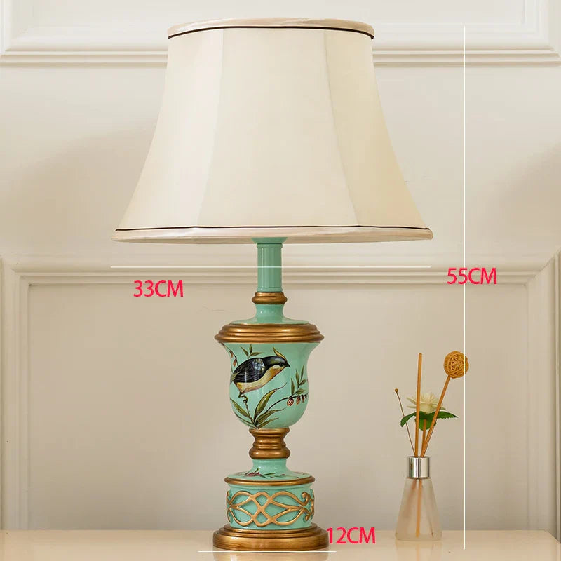 Lámpara de mesa DecorBites™ de resina verde: Lámpara de noche retro para la decoración del dormitorio