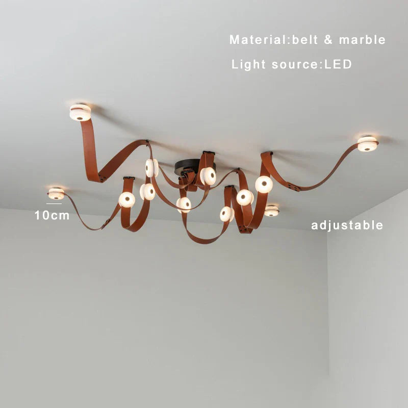 Luces de techo de mármol en cuero Decorbites™ - Lámpara colgante ajustable para comedor y dormitorio