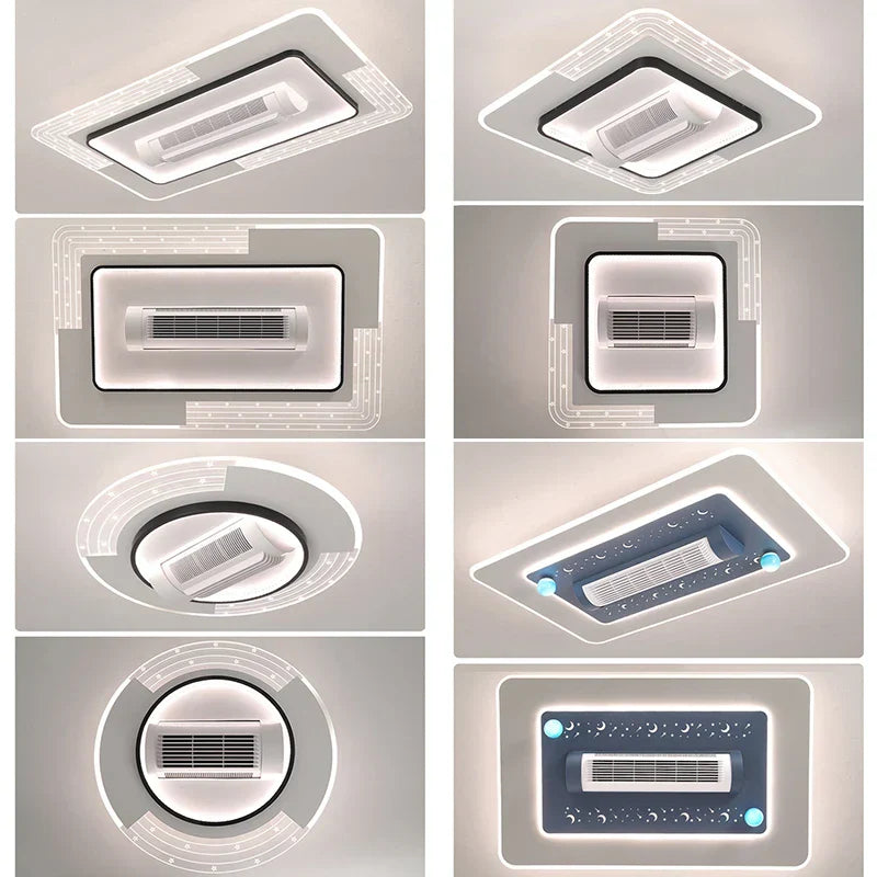 DecorBites™ LED Bladeless Ceiling Fan Dimmable Remote Modern Indoor Lightingusc