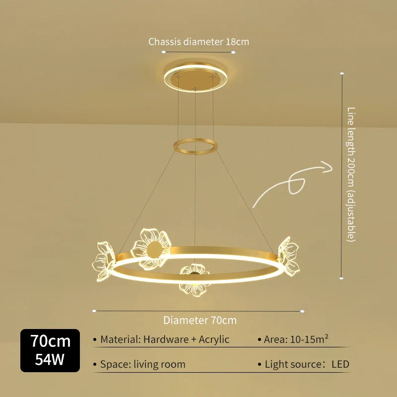 DecorBites™ Gold Butterfly Crystal Chandelier Pendant Light for Elegant Living Room & Restaurant Decoration