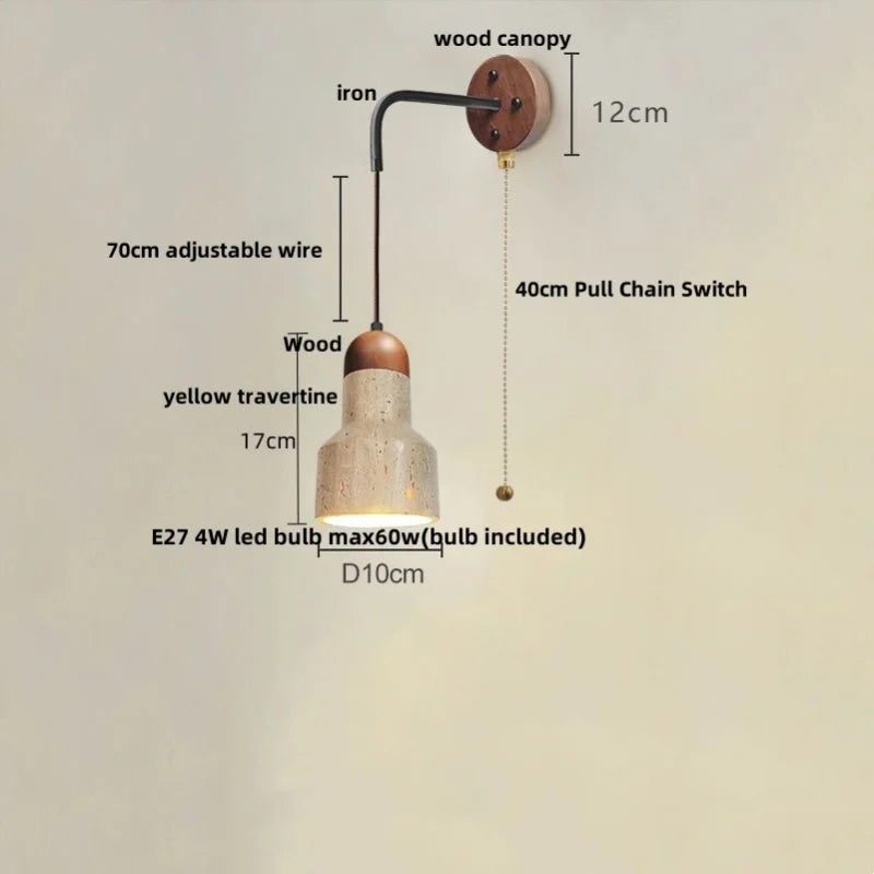 DecorBites™ LED Yellow Travertine Stone Wall Lamp - Nordic Modern Stair Light