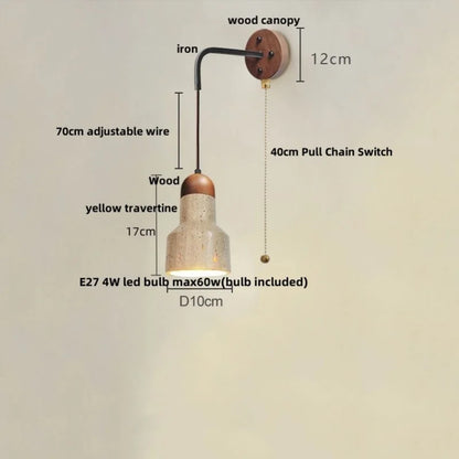 DecorBites™ LED Yellow Travertine Stone Wall Lamp - Nordic Modern Stair Light