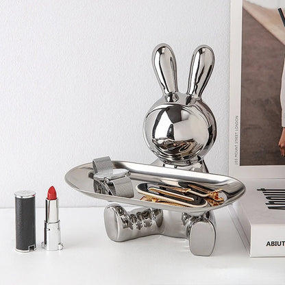 DecorBites™ Lucky Rabbit Key Tray: Stylish Home Decoration and Organizer