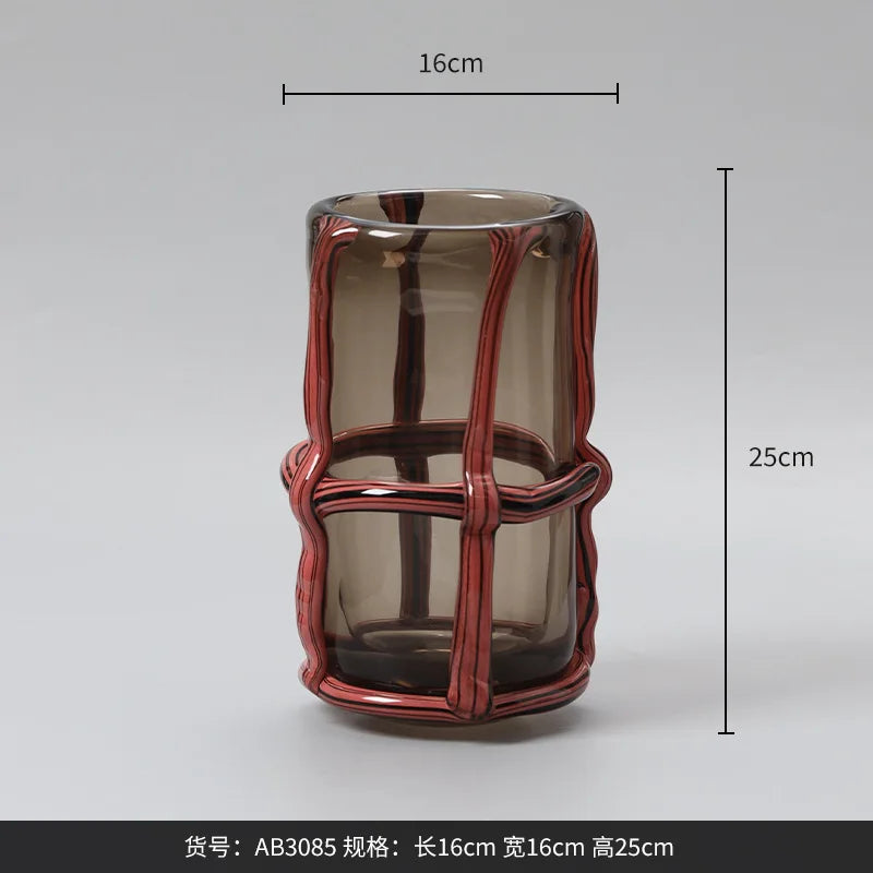 DecorBites™ Clear Glass Cross Flower Vase - Home Decor & Terrarium Display