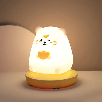 DecorBites™ Kids' Animal Silicone Night Light - Touch Sensor, Dimmable, Rechargeable