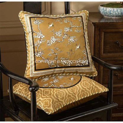 Funda de almohada lumbar DecorBites™ con diseño de grullas, pájaros y ramas, 30 x 50 cm