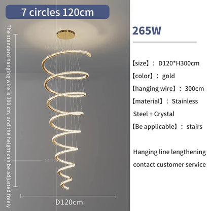 DecorBites™ Crystal Duplex Ring Pendant Light Chandelier