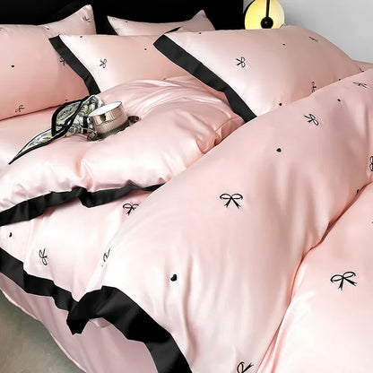 DecorBites™ Lace Embroidered Cooling Comforter Cover Set - Silky Cozy Bedding Sets