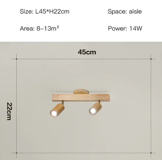 DecorBites™ Nordic WoodenTrack LED Ceiling Spotlight for Home Decor