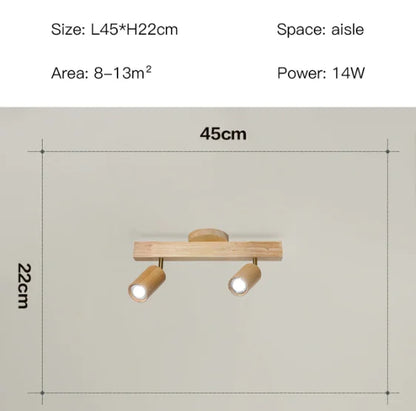 DecorBites™ Nordic WoodenTrack LED Ceiling Spotlight for Home Decor