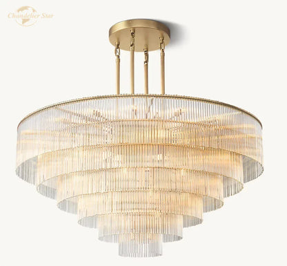 DecorBites™ LED Amadeo Round Crystal Chandelier for Living and Dining Room Decor