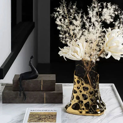 مزهرية زجاجية أكريليك هندسية من DecorBites™ مع تنسيق زهور على شكل قطرات، وعاء تررم