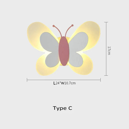 DecorBites™ Butterfly LED Wall Lamp for Children's Room, Nordic Style Bedside Light