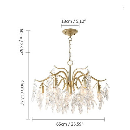 DecorBites™ Gold Crystal Ceiling Chandelier for Bedroom Dining Living Room