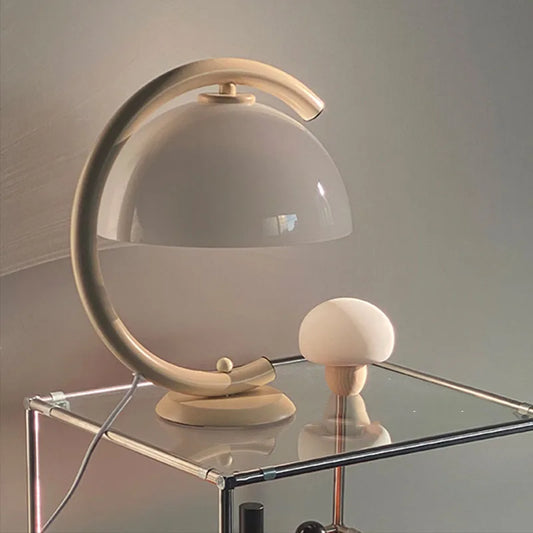 DecorBites™ Bauhous Mushroom Table Lamp for Living Room Bedroom, E27 Glass Light Retro