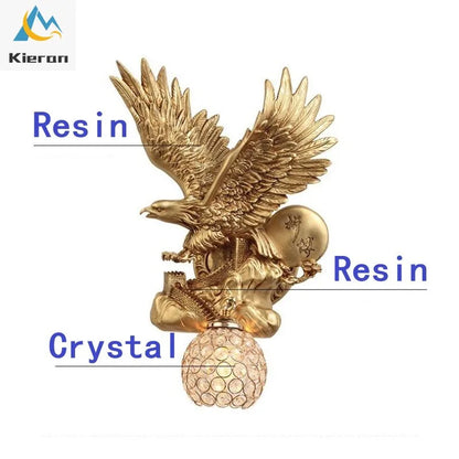 DecorBites™ Crystal Eagle LED Wall Lamp for Bedroom, Study, Living Room, Hotel, Dining Room