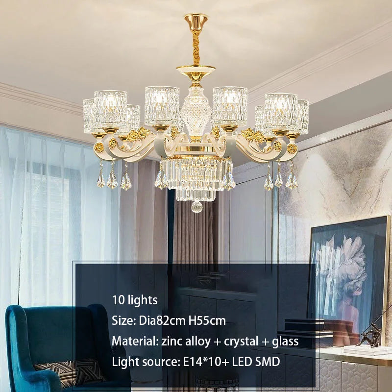 DecorBites™ Elegant Crystal Chandelier LED Lights for Luxury Home Decor