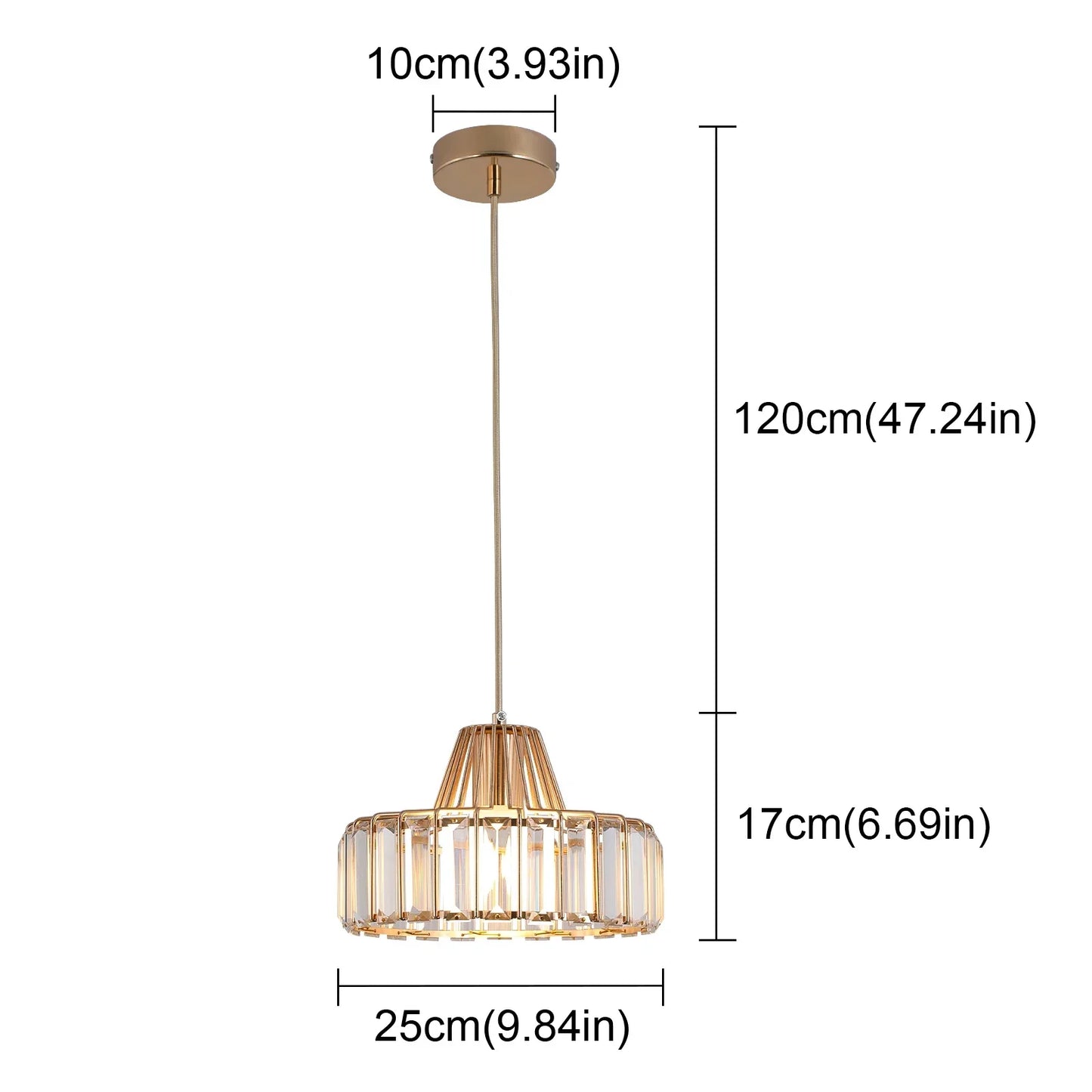 DecorBites™ K9 Crystal Pendant Light LED Ceiling Lamp Nordic Chandelier for Living Room