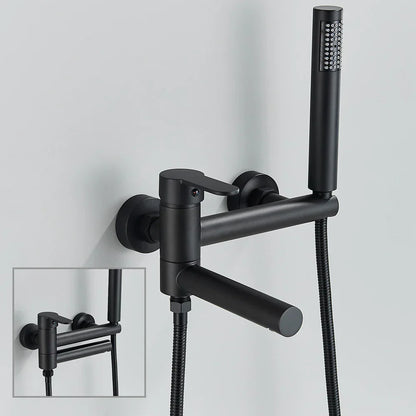 Grifo para ducha y bañera tipo cascada DecorBites™ de montaje en pared, color negro