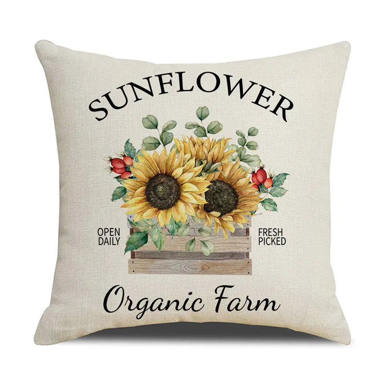 DecorBites™ Lavender Flower Linen Pillowcase for Sofa Car, Living Room Decor, Throw Pillow Case