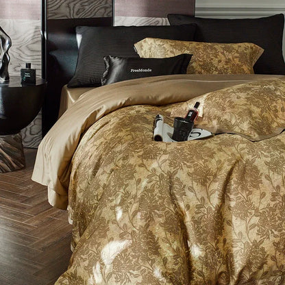 طقم أغطية سرير قطني DecorBites™ مقاس كينج كوين مطبوع بالكامل مع غطاء ملاءة وغطاء وسادة وبياضات