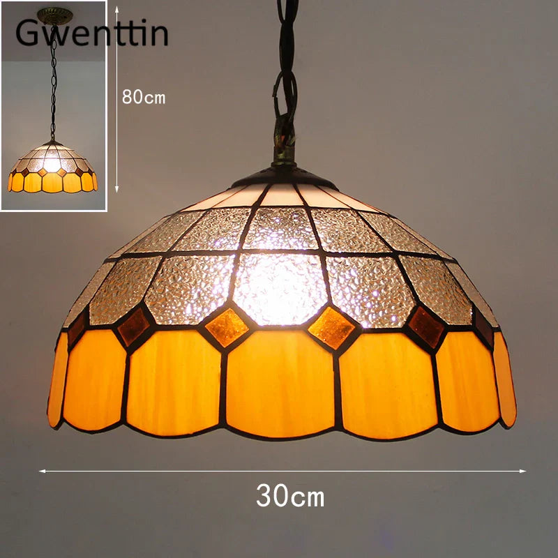 DecorBites™ Diamond Square Stained Glass Pendant Light for Home Decor and Lighting