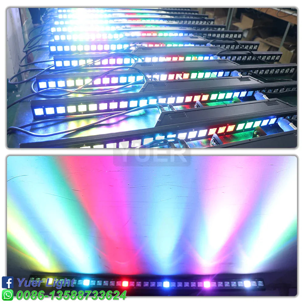 Decorbites™ Luz de Pared de Lavado con Haz LED RGB para Efectos Estroboscópicos de DJ, Disco y Escenario