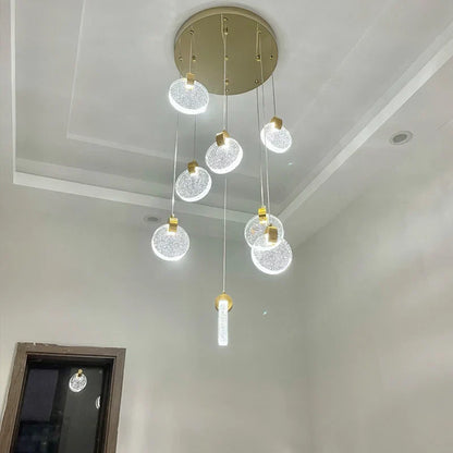 Lámpara de escalera LED de cristal DecorBites™ para sala de estar nórdica, villa y restaurante