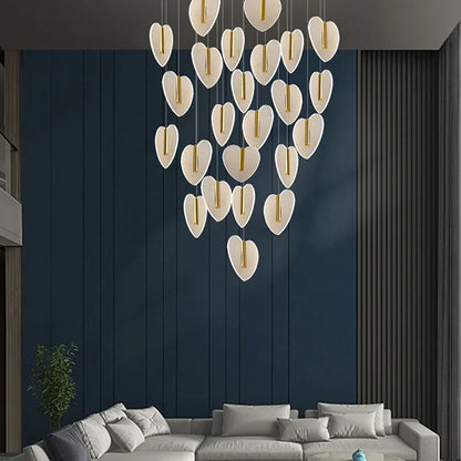 DecorBites™ Love Chandelier: Luxury Crystal Gold Lighting for Staircase & Living Room