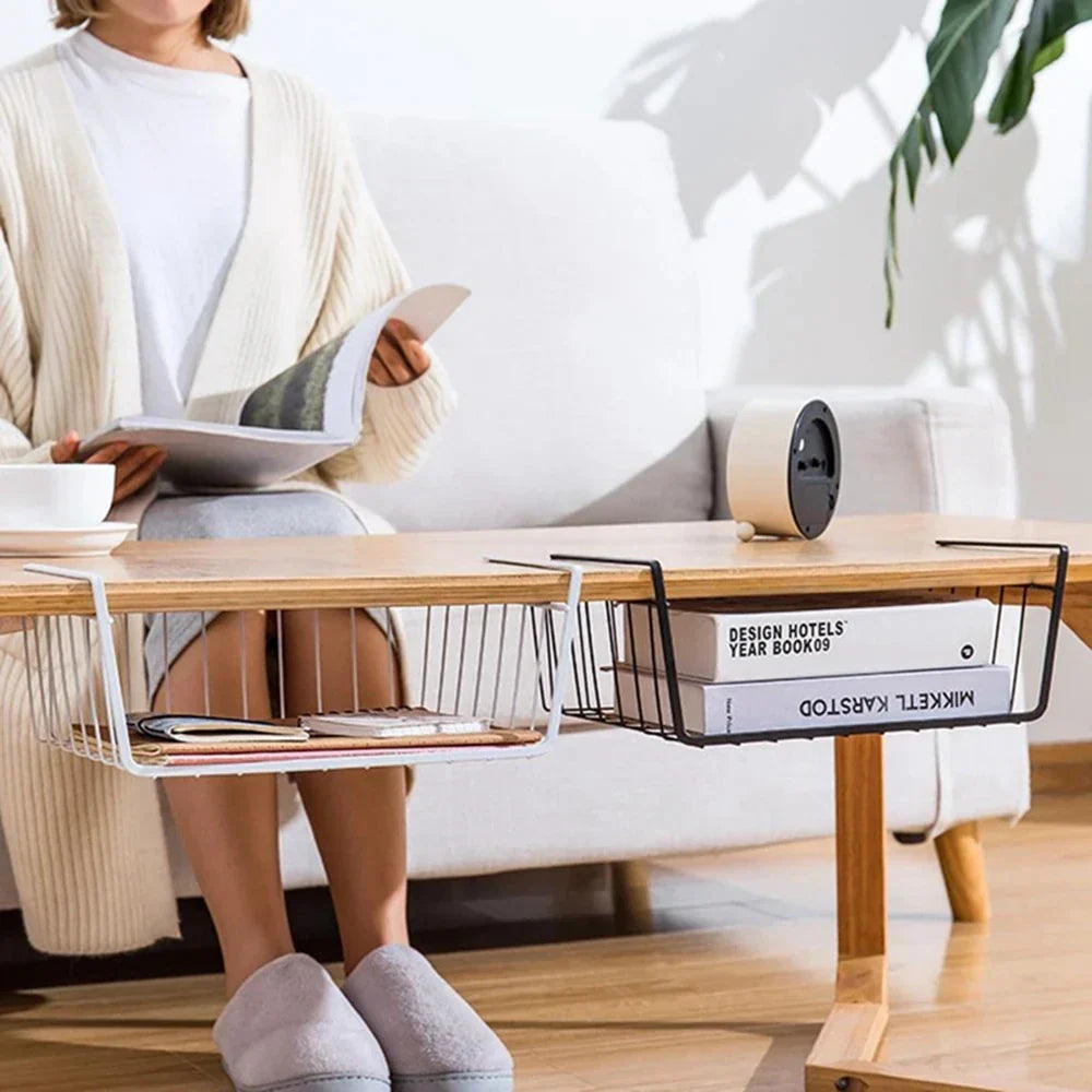 DecorBites™ Kitchen Organizer Shelf Desk Storage Rack Mesh Basket Wardrobe Holders