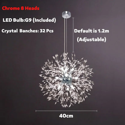 DecorBites™ Dandelion Spark LED Chandelier – Modern Art Crystal Lamps for Home Decor