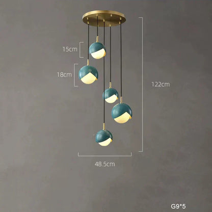 ثريا نحاسية زرقاء من DecorBites™ لجزيرة المطبخ والمطعم