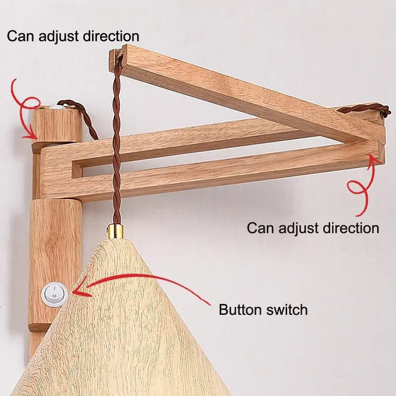 DecorBites™ Japanese Style Wind Wall Lamp, Retractable Foldable Bedside Lamp