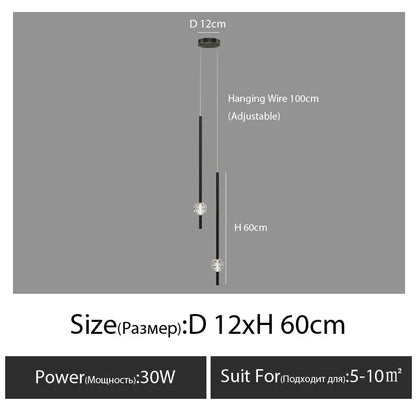 DecorBites™ Crystal LED Chandelier for Nordic Bedroom, Living Room, and TV Wall