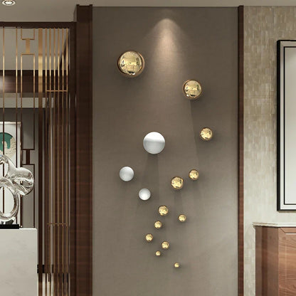 DecorBites™ Golden Stainless Steel Geometric Wall Decoration Art