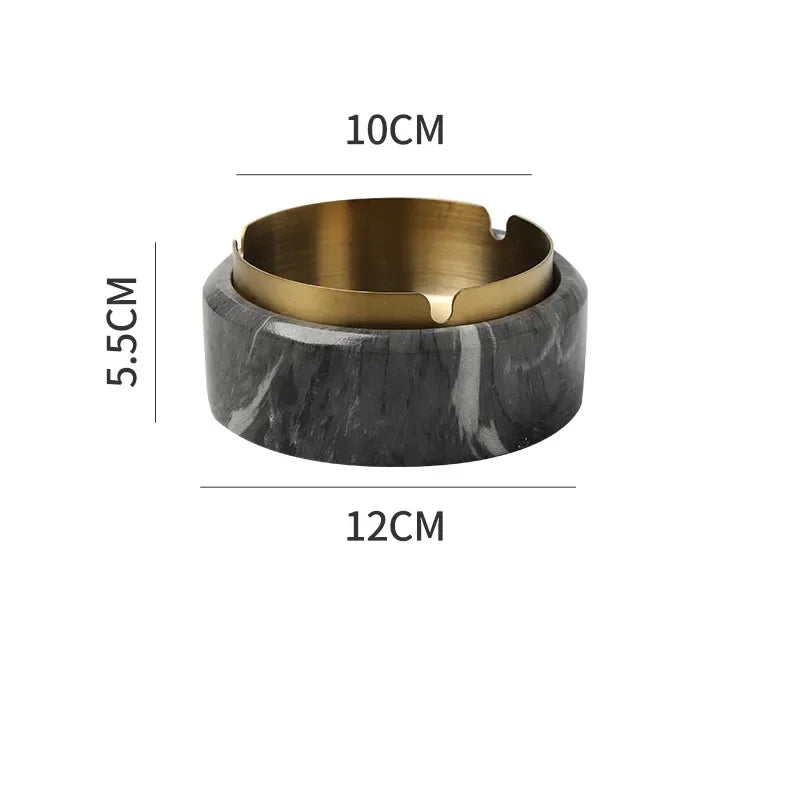 Cenicero DecorBites™ con textura de mármol chapado en oro - Accesorios para fumar