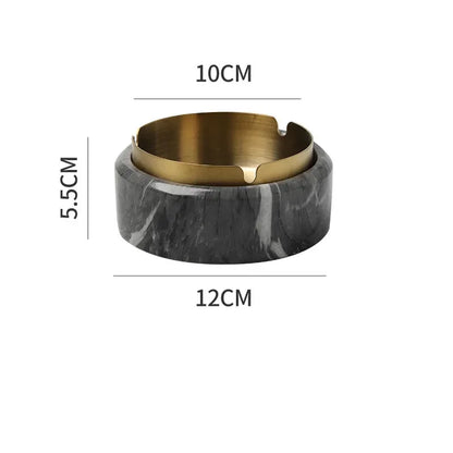 Cenicero DecorBites™ con textura de mármol chapado en oro - Accesorios para fumar