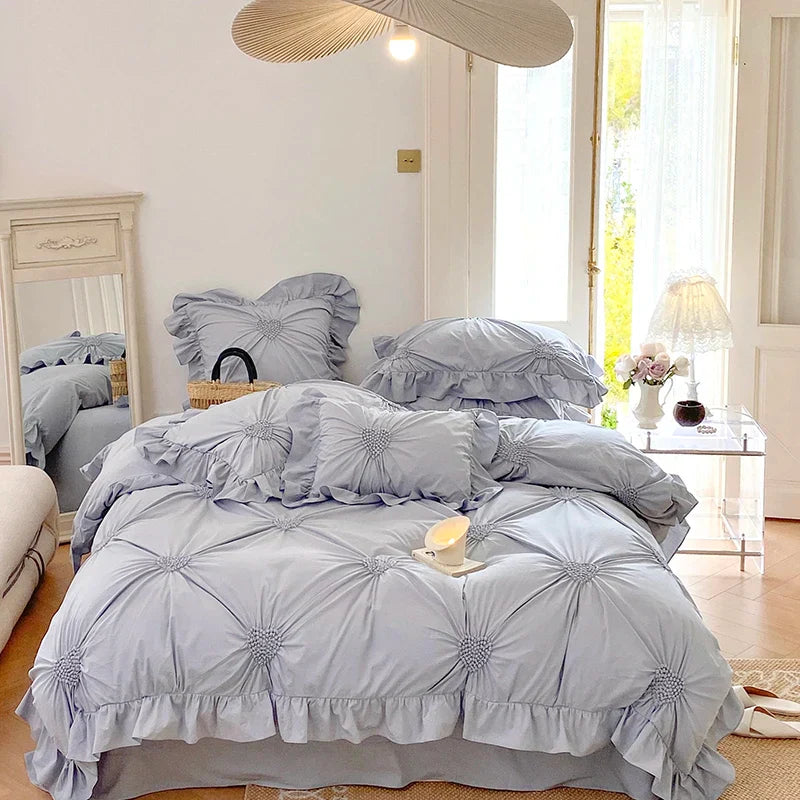Heart Pleat Cotton Bedding